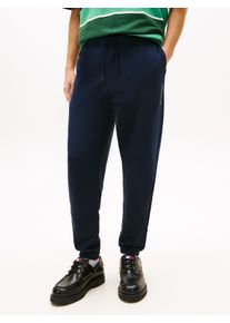 Sweathose Tommy Jeans "TJM REGULAR LINEAR", Damen, Gr. XXL, N-Gr, schwarz night navy, Web, Obermaterial: 80% Baumwolle, 20% Polyester, regular fit lang, Hosen Sweathose, Regular fit mit elastischem Bund