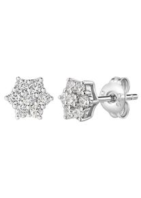 Paar Ohrstecker Firetti "Schmuck Geschenk Silber 925 Ohrschmuck Ohrringe Sterne", silberfarben, kristallwei&szlig;, kristallwei&szlig;, Ohrringe, Damen, 7mm, Silber 925 (Sterlingsilber), Paar Ohrstecker, mit Zirkonia (synth.)