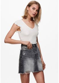 V-Shirt Only "ONLBELIA &ndash; V-Ausschnitt f&uuml;r femininen Sommerkomfort", Damen, Gr. M, wei&szlig; (cloud dancer), Single Jersey, Obermaterial: 95% Viskose, 5% Elasthan, unifarben, regular fit normal, V-Ausschnitt, Shirts V-Shirt, Viskosemischung, regular fit, Rundhals