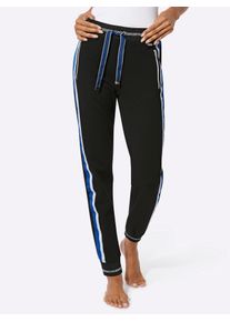 Homewearpants feel good, Damen, Gr. 36/38, Normalgr&ouml;&szlig;en, schwarz, royalblau, 95% Baumwolle, 5% Elasthan, gemustert, mehrfarbig, unifarben, Hosen Homewearpants
