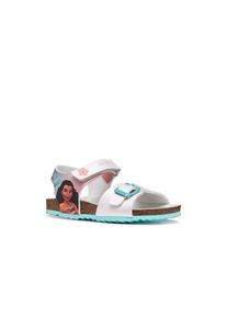 Sandale Geox "J ADRIEL GIRL", M&auml;dchen, Gr. 35, wei&szlig;, Lederimitat, Schuhe Sandale, Sommerschuh mit Disney-Motiv, Gr&ouml;&szlig;enschablone zum Download