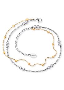 Fu&szlig;kette Engelsrufer "Moonlight Twin Bicolor", gold (edelstahlfarben, gelbgoldfarben), Fu&szlig;ketten, Damen, Edelstahl, Fu&szlig;kette