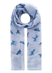 Schal Zwillingsherz "Hund", Damen, blau, Web, Obermaterial: 100% Polyester, Modet&uuml;cher Schal, Hundemotiv, leichtes Material