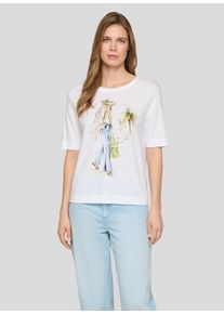 T-Shirt Rabe, Damen, Gr. 46, wei&szlig;, Jersey, Obermaterial: 50% Baumwolle, 50% Modal, bedruckt, normal h&uuml;ftbedeckend, Rundhals, Shirts T-Shirt, mit Frontprint