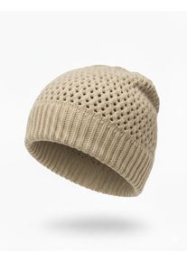 Strickm&uuml;tze styleBREAKER "Strick Beanie M&uuml;tze mit Loch Muster", Damen, wei&szlig; (creme, beige), Obermaterial: 100% Viskose CV., Modisch, M&uuml;tzen Strickm&uuml;tze