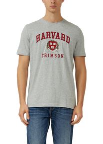 T-Shirt s.Oliver, Damen, Gr. XL, graumelange, Single Jersey, Obermaterial: 90% Baumwolle, 10% Viskose, gerade h&uuml;ftbedeckend, Rundhals, Shirts T-Shirt, mit plakativem Druck