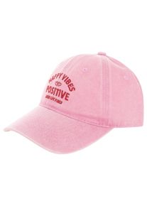 Baseball Cap Zwillingsherz "Happy Vibes", Damen, pink, Obermaterial: 100% Baumwolle, Caps Baseball Cap, modernen Vintage-Look, Stickerei