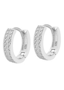 Adelia&acute;s Paar Creolen ADELIA&acute;S "Damen Ohrringe &iquest; Klappcreole aus 925 Silber mit Zirkonia", silber, Ohrringe, Damen, Silber 925 (Sterlingsilber), Paar Creolen