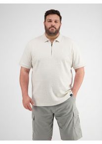 Poloshirt Lerros "Poloshirt mit Rei&szlig;verschlusskragen, grosse Gr&ouml;&szlig;en", Herren, Gr. 4XL, cloudy wei&szlig;, 100% Baumwolle, ohne Ausschnitt, Shirts Poloshirt