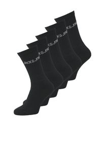 Jack & Jones Tennissocken JACK & JONES "JACREGEN TENNIS SOCK 5 PACK NOOS", Herren, schwarz (schwarz pack:schwarz, schwarz, schwarz, schwarz), Baumwollmischung, unifarben, elastisch, Socken Tennissocken, mit Stretchanteil