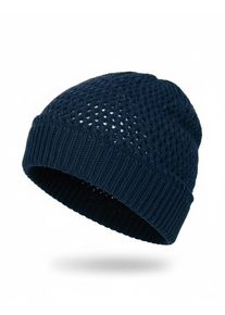 Strickm&uuml;tze styleBREAKER "Strick Beanie M&uuml;tze mit Loch Muster", Damen, blau (dunkelblau), Obermaterial: 100% Viskose CV., Modisch, M&uuml;tzen Strickm&uuml;tze