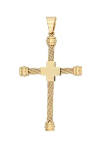 Adelia&acute;s Kreuzanh&auml;nger ADELIA&acute;S "Unisex Anh&auml;nger &iquest; Kreuz Kreuzanh&auml;nger aus Edelstahl", gold, Schmuckanh&auml;nger, Damen, Edelstahl, Kreuzanh&auml;nger