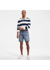 LANDS' END Soft Comfort Jeans-Shorts im Leinenmix, Herren, size: regular, Blau, Baumwolle/Leinen/Baumwoll-Mischung, by Lands' End