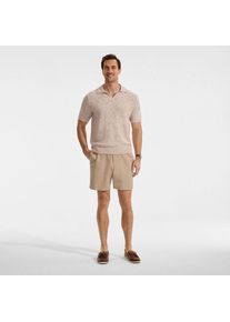 LANDS' END Leinenmix-Polopullover mit kurzen &Auml;rmeln, Herren,  Wei&szlig;, Baumwolle/Leinen/Nylon, by Lands' End