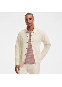 LANDS' END Soft Comfort Hemdjacke im Leinenmix, Herren,  Wei&szlig;, Baumwolle/Leinen/Baumwoll-Mischung, by Lands' End