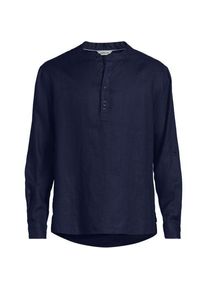LANDS' END Grandad-Hemd aus reinem Leinen, Herren,  Blau, Leinen, by Lands' End