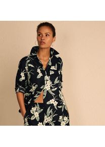 LANDS' END Bluse aus reinem Leinen, Damen,  Schwarz, Leinen, by Lands' End