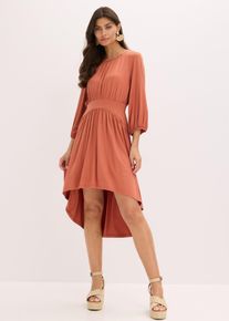 bonprix Jerseykleid aus flie&szlig;endem Viskose-Mix, braun, Gr.48/50 (XL), Extravagantes Kleid mit Vokuhila-Saum, aus Viskose