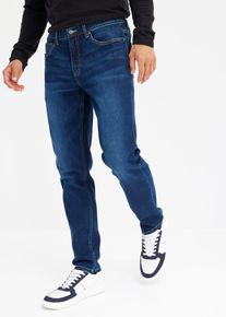 bonprix Regular-Fit-Jeans Tapered, blau, Gr.64, Coole Tapered Fit Stretch-Jeans mit kontrastierenden N&auml;hten, klassischem 5-Pocket-Style und moderner Denim-Waschung, 95% Baumwolle