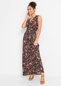 bonprix Maxikleid aus Viskose-Mix, blau, Gr.52/54 (XXL), Modernes langes Kleid mit sch&ouml;nem Druck, aus Viskose