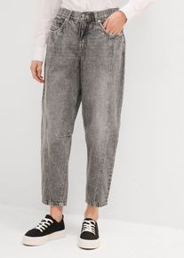bonprix Barrel-Jeans Mid Waist cropped, grau, Gr.36, Barrel-Jeans, Mid Waist, cropped, 100% Baumwolle