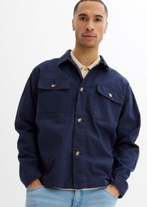 bonprix &Uuml;bergangsjacke aus reiner Baumwolle, blau, Gr.60, leichte &Uuml;bergangsjacke aus hautfreundlicher Baumwoll-Twill Qualit&auml;t mit aufgesetzten Taschen, aus 100% Baumwolle