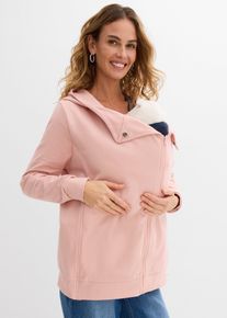 bonprix 3-in-1 Umstands-Sweatjacke f&uuml;r die Schwangerschaft und danach mit Tragefunktion, rosa, Gr.52/54 (XXL), Praktische Sweatjacke aus weicher Bio-Baumwolle, 100% Baumwolle (organic)