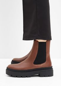 bonprix Chelsea-Boots mit Profilsohle, braun, Gr.43, L&auml;ssiger Chelsea Boot mit profilierter Sohle, aus Vegan