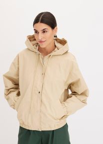 bonprix Oversize Blouson, beige, Gr.40, Oversize Blouson in ballon&auml;hnlicher Form mit zwei Eingrifftaschen vorne und einer w&auml;rmenden Kapuze mit Kordelzug