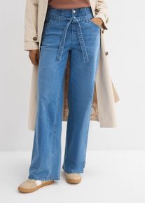 bonprix Wide-Leg-Jeans High Waist Bio-Baumwolle, blau, Gr.38, Wide-Leg-Jeans, High Waist, Bio-Baumwolle, 98% Baumwolle (organic)