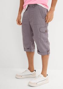 bonprix Regular Fit Cargo-Long-Bermuda aus luftigem Leinen-Mix, grau, Gr.52, Herren Cargo-Long-Bermuda mit Leinen., aus Leinen