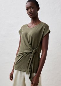 bonprix Wickelshirt aus reinem Leinen, gr&uuml;n, Gr.40/42 (M), attraktives Leinenshirt vorne zum binden, aus Leinen