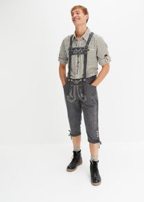 bonprix Regular Fit Trachtenhose aus Lederimitat, grau, Gr.54, Sch&ouml;ne Trachten-Kniebundhose aus LederimitatLederimitat