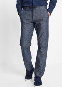 bonprix Regular Fit Chambray-Chinohose Straight, blau, Gr.60, Modische Chinohose, aus 100% Baumwolle