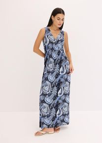 bonprix Maxikleid aus softem Viskose-Mix, blau, Gr.48/50 (XL), sommerliches Maxikleid aus softem Viskose-Mix mit modischem Print, aus Viskose