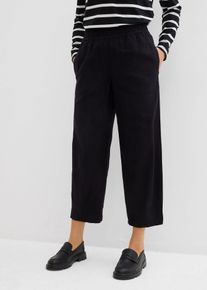 bonprix Schlupfhose mit Leinen 7/8- L&auml;nge, schwarz, Gr.54, Locker geschnittene Hose mit Komfortbund, aus Viskose