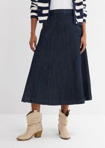 bonprix Midi-Jeansrock, blau, Gr.50, Jeansrock mit Midi L&auml;nge, 82% Baumwolle