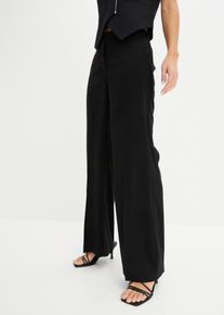 bonprix Leichte Marlenehose mit Viskose, schwarz, Gr.36, elegante Hose mit weitem Bein