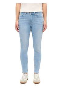 Skinny-fit-Jeans Mustang "Damen Style Shelby Skinny 7/8", Damen, Gr. 33, L&auml;nge 32, 200 hellblau, Denim/Jeans, 80% Baumwolle, 15% Lyocell, 4% Elastomultiester, 1% Elasthan, unifarben, skinny fit, Jeans Skinny-fit-Jeans