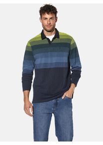 Langarm-Poloshirt Babista "Langarm-Poloshirt LEMIN", Herren, Gr. XL, blau (dunkelblau gestreift), Obermaterial: 100% Baumwolle CO., Shirts Langarm-Poloshirt