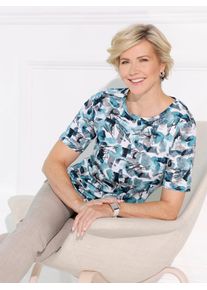 Rundhalsshirt CLASSIC "Kurzarm-Shirt", Damen, Gr. 54, kalkmint, sesam, bedruckt, 50% Baumwolle, 50% Modal, gemustert, Rundhals, Shirts Rundhalsshirt