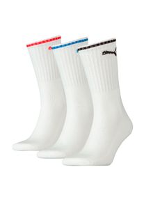 Sportsocken Puma "Puma UNISEX STRIPED CREW SOCK", Herren, Gr. 47-49, wei&szlig;, Baumwollmischung, normal, Socken Sportsocken, Komfort-Bund, Frottee-Polsterung, flache Zehennaht