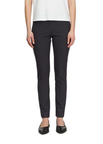 Leggings comma, Damen, Gr. 44, N-Gr, navy, Web, Obermaterial: 54% Baumwolle, 40% Viskose, 6% Elasthan, unifarben, regular fit lang, Hosen Leggings, mit Schlitzdetails