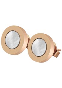 Adelia&acute;s Paar Ohrstecker ADELIA&acute;S "Damen Ohrringe &iquest; Ohrstecker aus Edelstahl mit Perlmutt", gold, Ohrringe, Damen, Edelstahl, Paar Ohrstecker