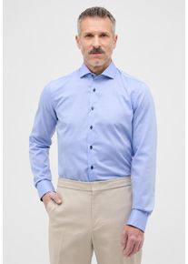 Langarmhemd Eterna "SLIM FIT", Herren, Gr. 45, Normalgr&ouml;&szlig;en, blau, 100% Baumwolle, schmal, Manschette, Hemden Langarmhemd, NON IRON (b&uuml;gelfrei)