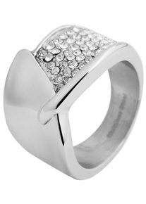 Adelia&acute;s Fingerring ADELIA&acute;S "Damen Ring aus Edelstahl mit Strass Steinchen" Gr. 54, silber, Fingerringe, Damen, 54, Edelstahl, Fingerring
