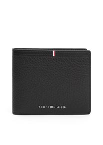 Geldb&ouml;rse Tommy Hilfiger "TH POPPY", Damen, schwarz, Leder, Kleinlederwaren Geldb&ouml;rse, Unisex Geldbeutel, Portemonnaie mit Label und Logoschriftzug