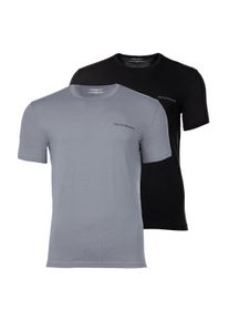 T-Shirt Emporio Armani "T-Shirt CORE LOGOBAND 2er Pack", Herren, Gr. S, grau (grau, schwarz), Obermaterial: 95% Baumwolle CO. 5% Elasthan EL., Shirts T-Shirt