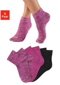 H.I.S. Kurzsocken H.I.S, Damen, Gr. 39-42, 2x pink meliert, 2x pink, 2x schwarz, Baumwollmischung, elastisch, Socken Kurzsocken, unifarben und meliert in einer Packung