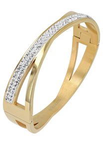 Adelia&acute;s Armreif ADELIA&acute;S "Damen Armband &iquest; Armreif aus Edelstahl mit Strass Steinchen &Oslash; 6,0 cm cm" Gr. 6, gold, Armb&auml;nder, Damen, Edelstahl, Armreif